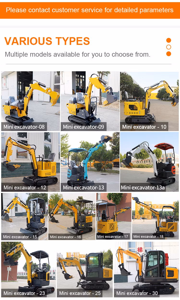 Earth Bucket Garden Farm Compact Multi-Function Bagger Wheel Loader Backhoe Agricultural Orchard Construction Hydraulic Crawler Small Mini Digge Excavator