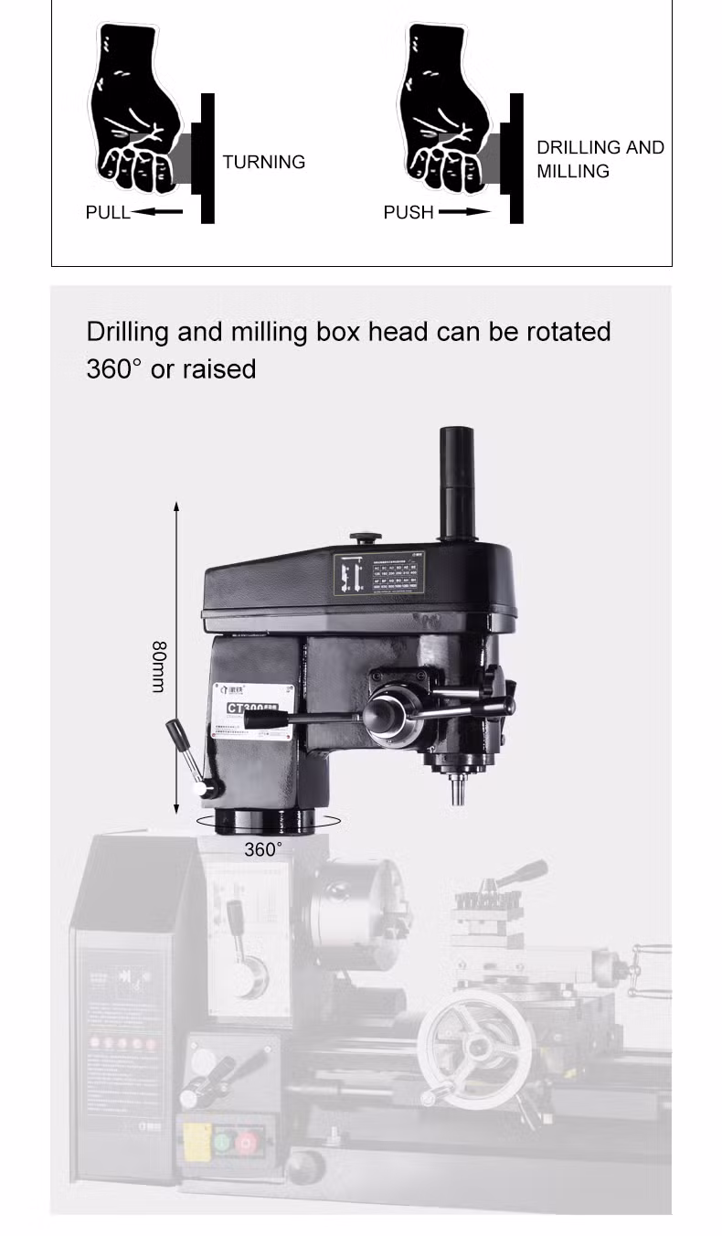 New Design CT 300 Multi-Function Metal Lathe Drill Mill Machine