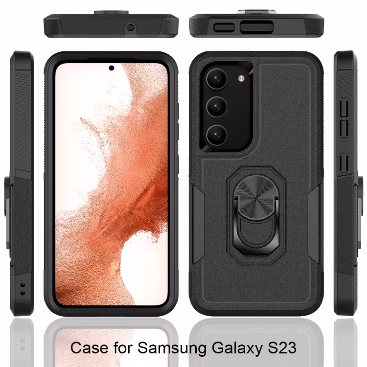 Rugged Case with Ring Stand for iPhone 14 Plus Samsung S20fe S21fe S23fe F12 M12