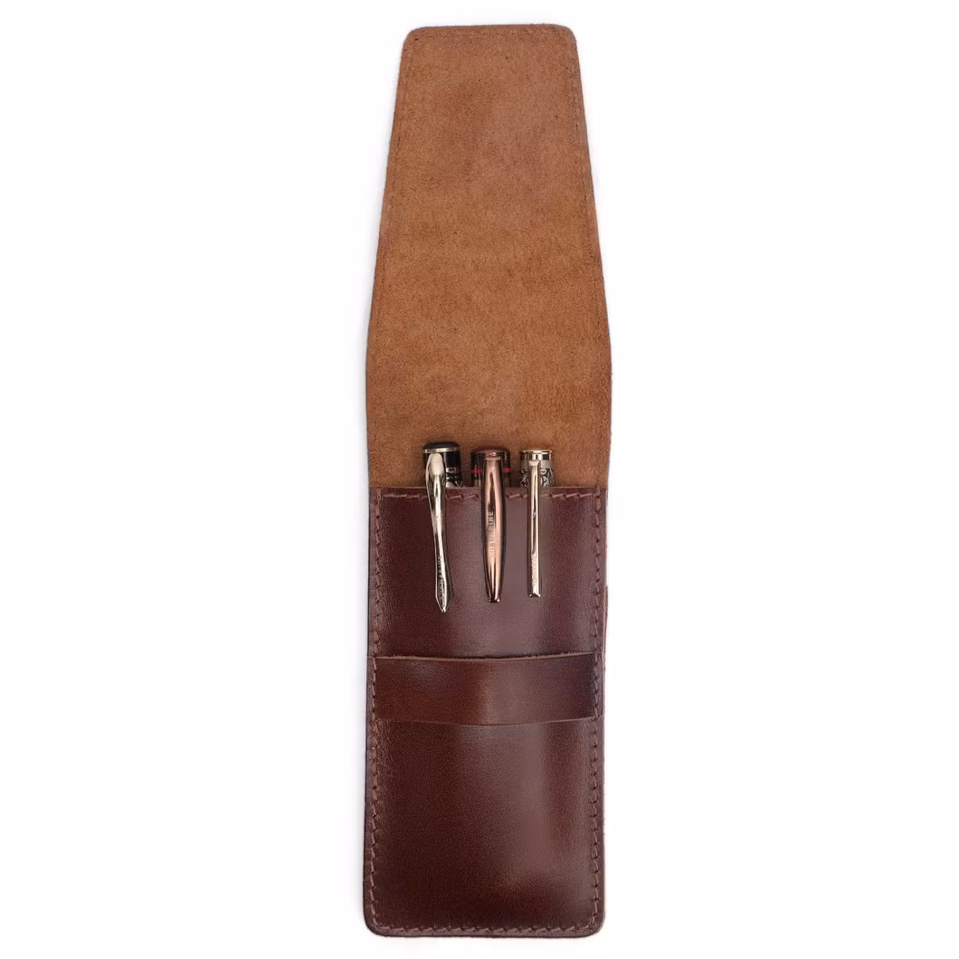 Custom Slim Pencil Case Pocket Leather Pencil Cases for Travel