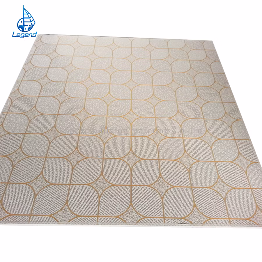 Distributor 603X603mm PVC Laminated Vinyl Coated Gypsum Ceiling Tiles for Hotel Decoration