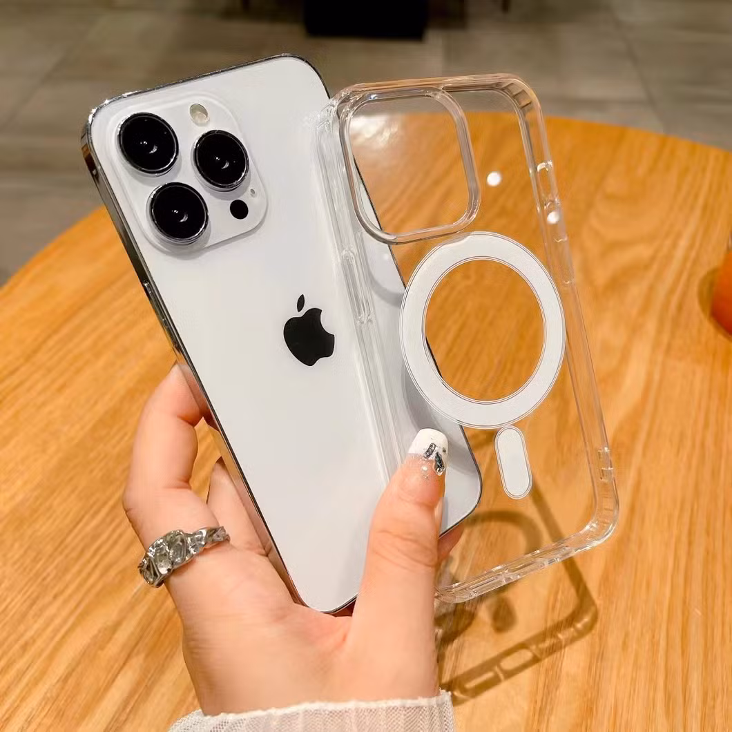 Original Transparent Clear Phone Case with Wireless Charger Magnetic Case for iPhone