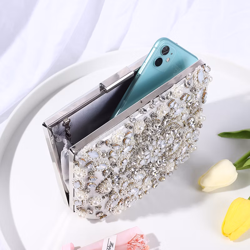 Cheap Shoulder Lipstick Mirror Cosmetic Bag Pearl Phone Storage Bag Ladies Party Clutch Evening Dinner Bag