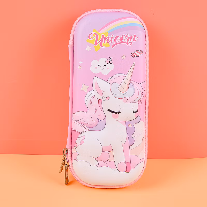 Kawaii Stationery Pouch Zipper Cute Leather EVA Pencil Case Big for School Girls Pouches