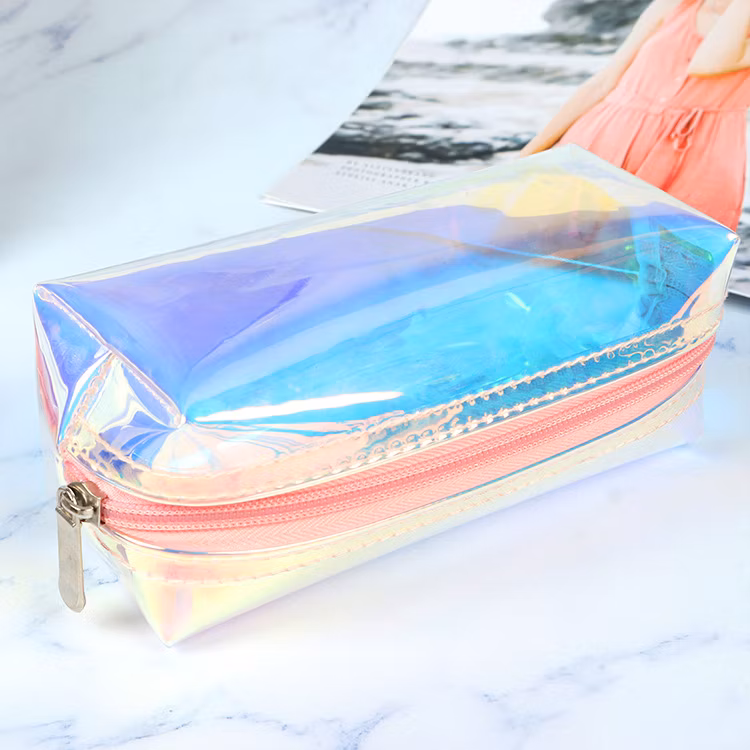Cool Laser Transparent Fresh Artist Storage Bag Round Shape Pencil Bag