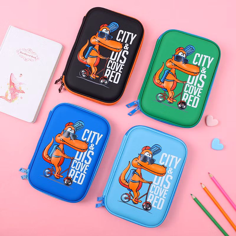 Custom Personalised Multifunctional Large Capacity Zipper EVA Kawaii Kids Unicorn Cute Pencil Case