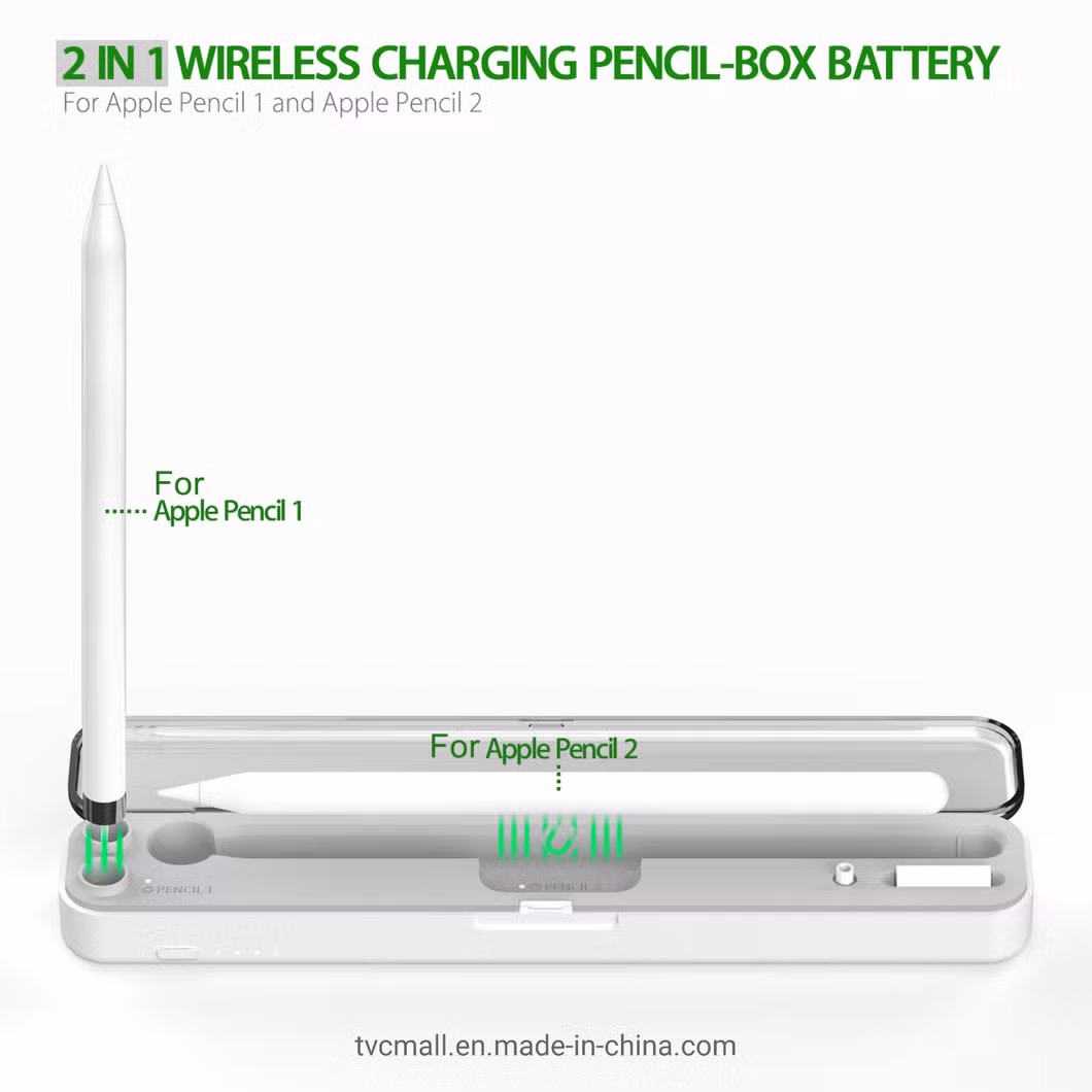 2-in-1 Wireless Charging Box Carrying Case for Apple Pencil 2ND / 1st Generation