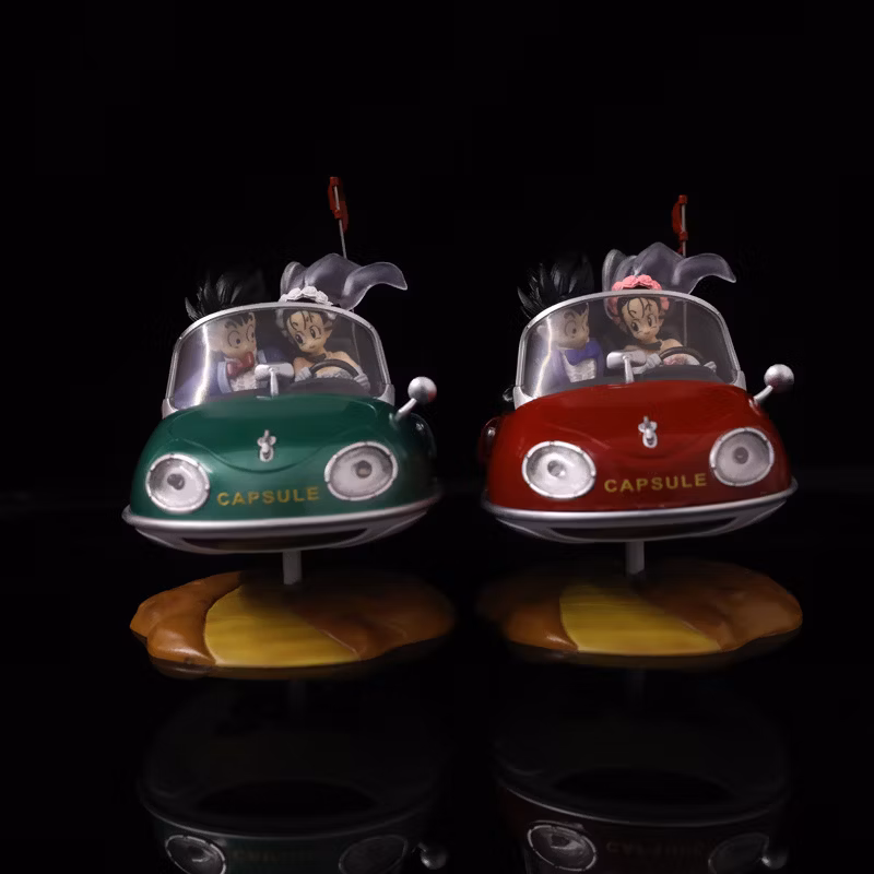 New Product Dbz Goku Chichi Wedding Locomotive Red/Green Locomotive Can Light up Model Box Anime Figure Cartoon-Character