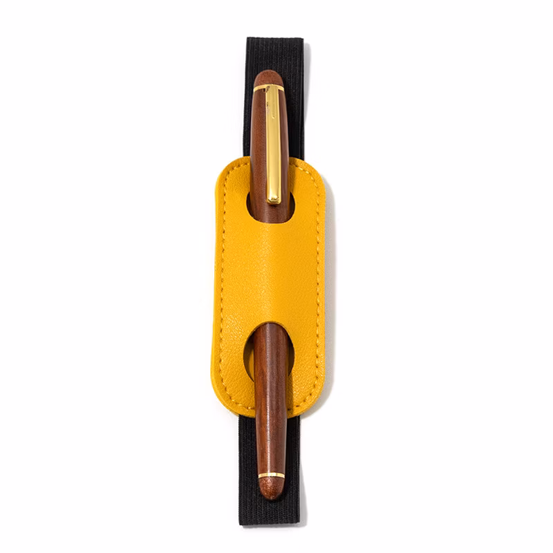 Wholesale Adjustable Elastic Band Leather Pen Holder A5 Notebook Pencil Case Journal Pen Sleeve