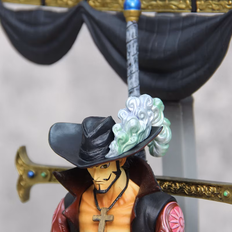 One Piece Anime Figure Gk Scene Sitting Throne Sail Eagle Eye Dracule Mihawk Model Decoration Cartoon-Character