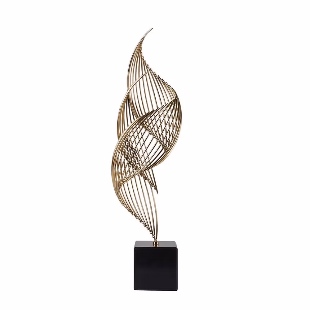 Luxury Gold Wholesale High Quality Metal Modern Hotel Sculpture Decoration Creative Home Decoration Living Room Desktop Metal Craft Jewelry