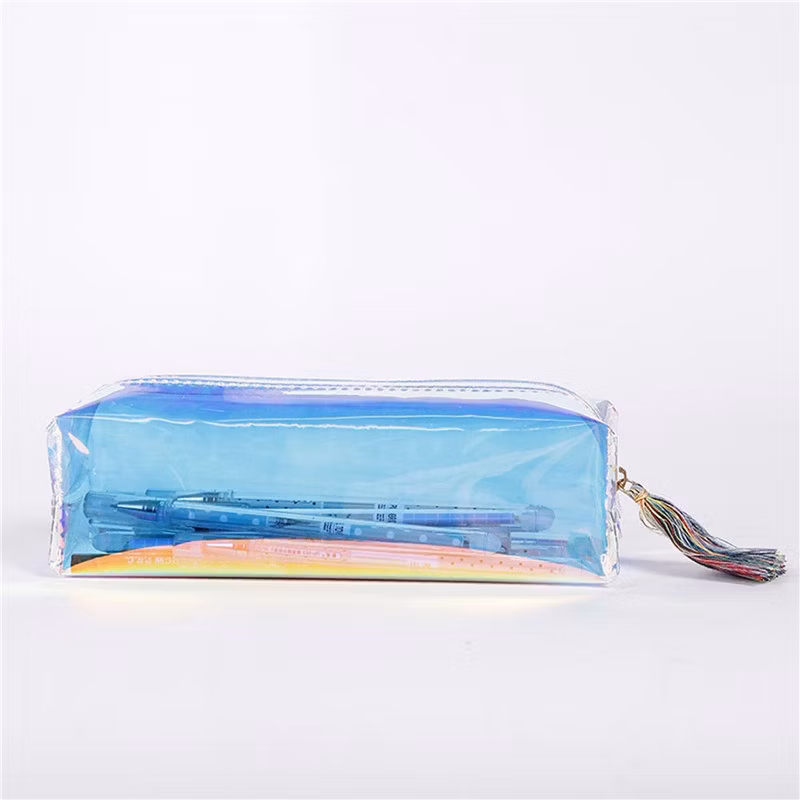 Sh1570 Colorful Jelly Small Purse PVC Laser Pencil Case School Student Stationery Makeup Bag
