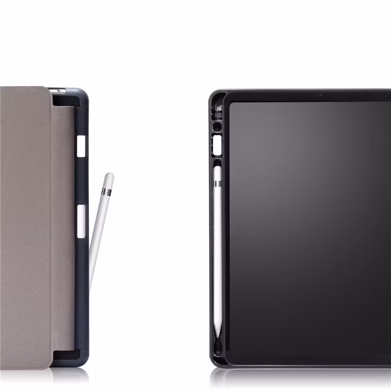 Soft Back Cover Folio Tri-Fold Case with Pencil Holder for iPad 10.2
