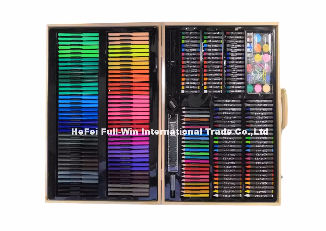 High Quality 251 PCS Wooden Box Stationery Art Set Painting Crayon Kids Pastels Artist