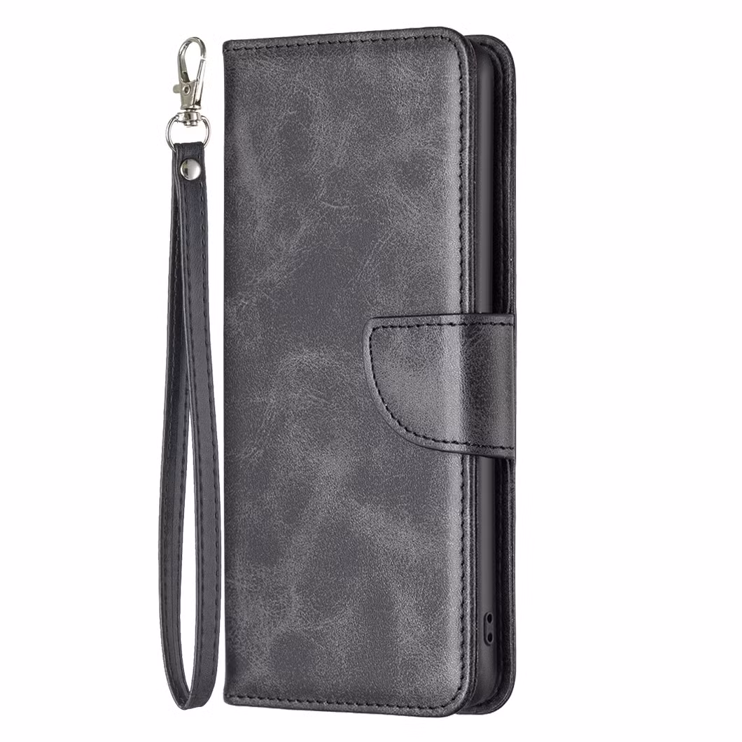 for iPhone 14 6.1 Inch Bf Leather Series-4 Shockproof Phone Case Solid Color Magnetic Clasp Well-Protected Wallet Style Leather Case Stand Cell Phone Shell