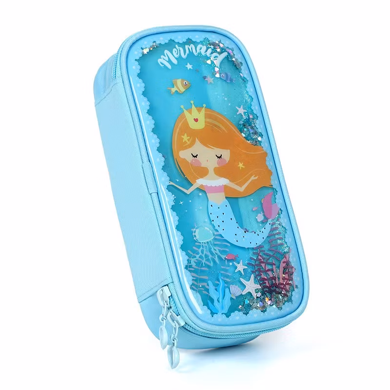 Trendy Flowing Sand Portable Pen Case for Students