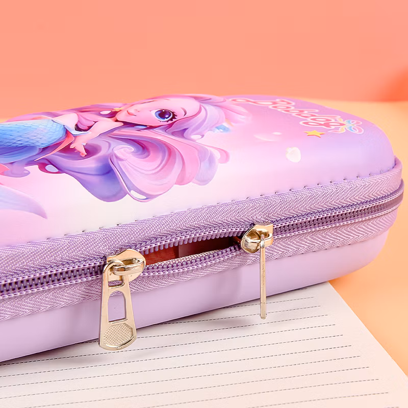 Kawaii Stationery Pouch Zipper Cute Leather EVA Pencil Case Big for School Girls Pouches
