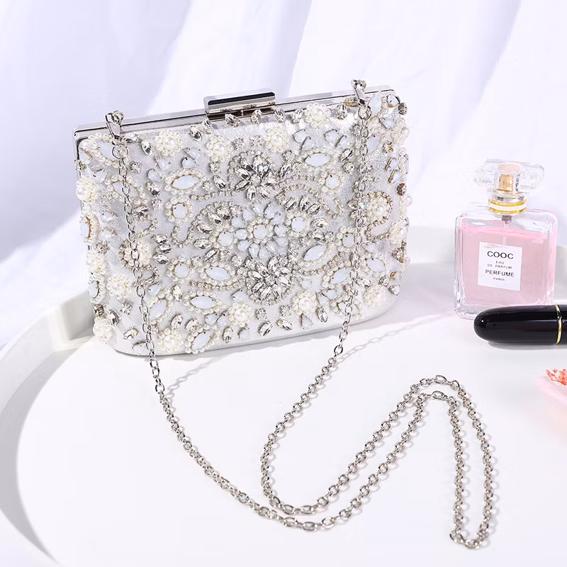 Cheap Shoulder Lipstick Mirror Cosmetic Bag Pearl Phone Storage Bag Ladies Party Clutch Evening Dinner Bag