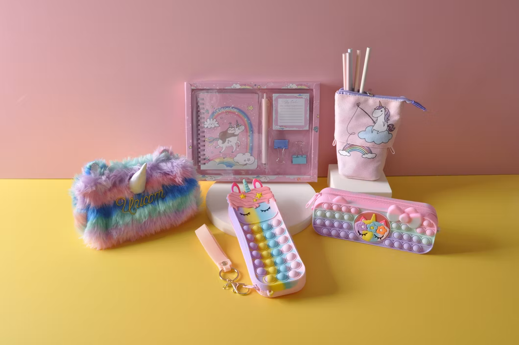 Cartoon Unicorn Furry Pencil Cases
