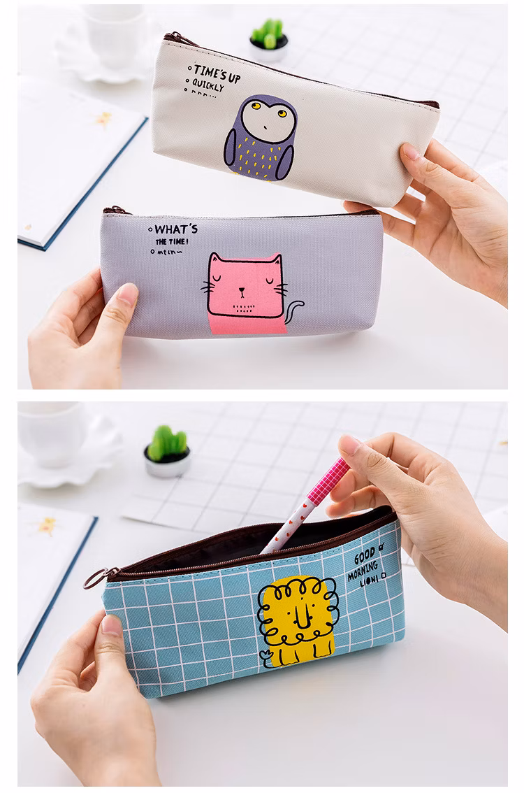 Creative Student Stationery Good Morning Party Inverted Trapezoidal Pencil Case Cartoon Cute Pencil Case Customization