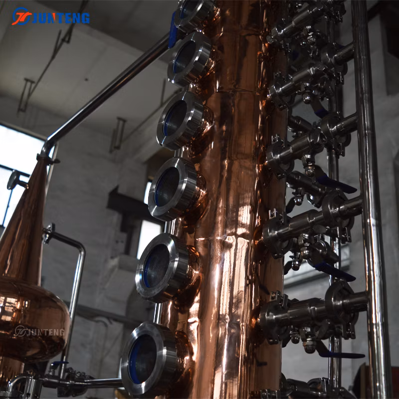 Junteng Factory Price Copper Alembic Alcohol Distiller Multifunction Still Whisky Distillation Reflux Column