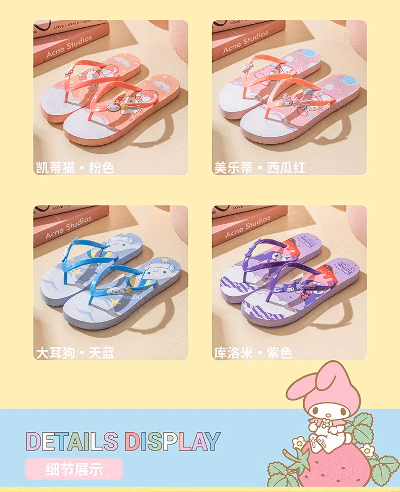 Anime Sanrio Cartoon Outdoor Non-Slip Platform Flip-Flops