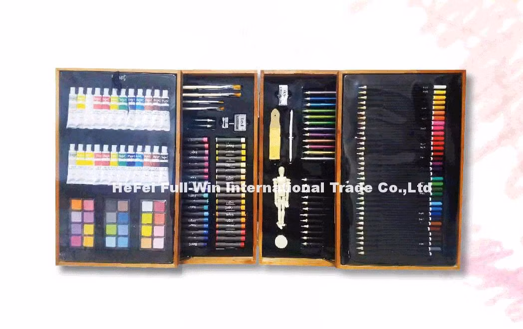 180 PCS Wooden Box Art Set Supreme Quality Adult Art Drawing Set with Mannequin Acrylic Paint, Sketching Pencils, Multicolor Pencils for Artist