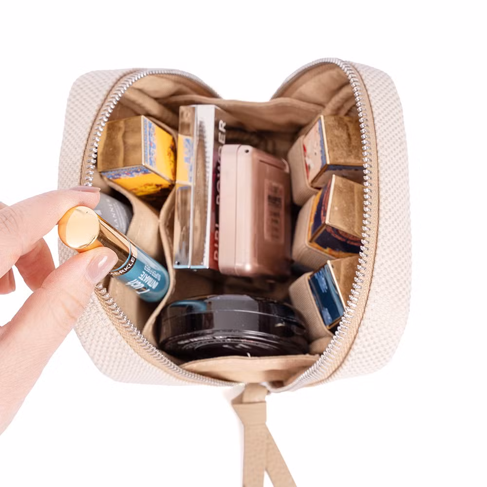 Canvas Small Makeup Bag Travel Cosmetic Pouch Portable Washing Cosmetic Bag (MFN7293)