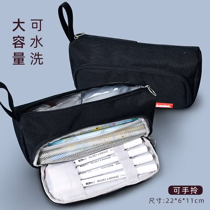 Hot Stationery Canvas Zipper Kawaii Circular Pencil Bag Pencil Case for Office