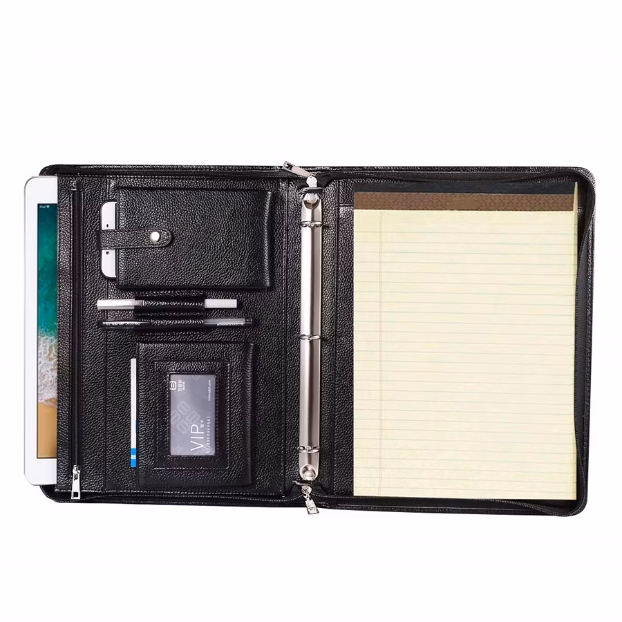 Professional 3 Ring Binder Document Organizer Padfolio Folder Business A5/A4 Portfolio Case