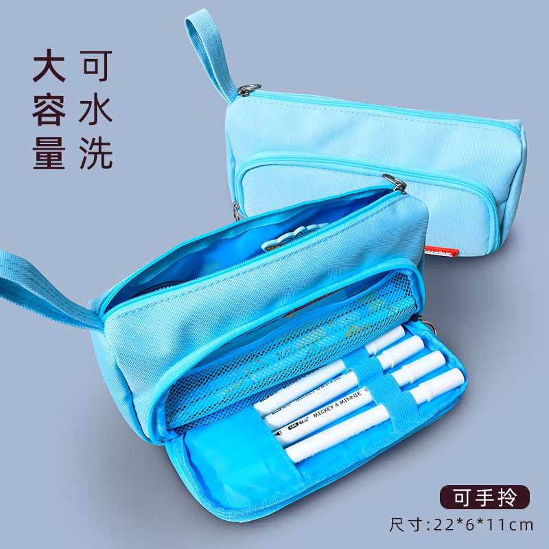 Hot Stationery Canvas Zipper Kawaii Circular Pencil Bag Pencil Case for Office