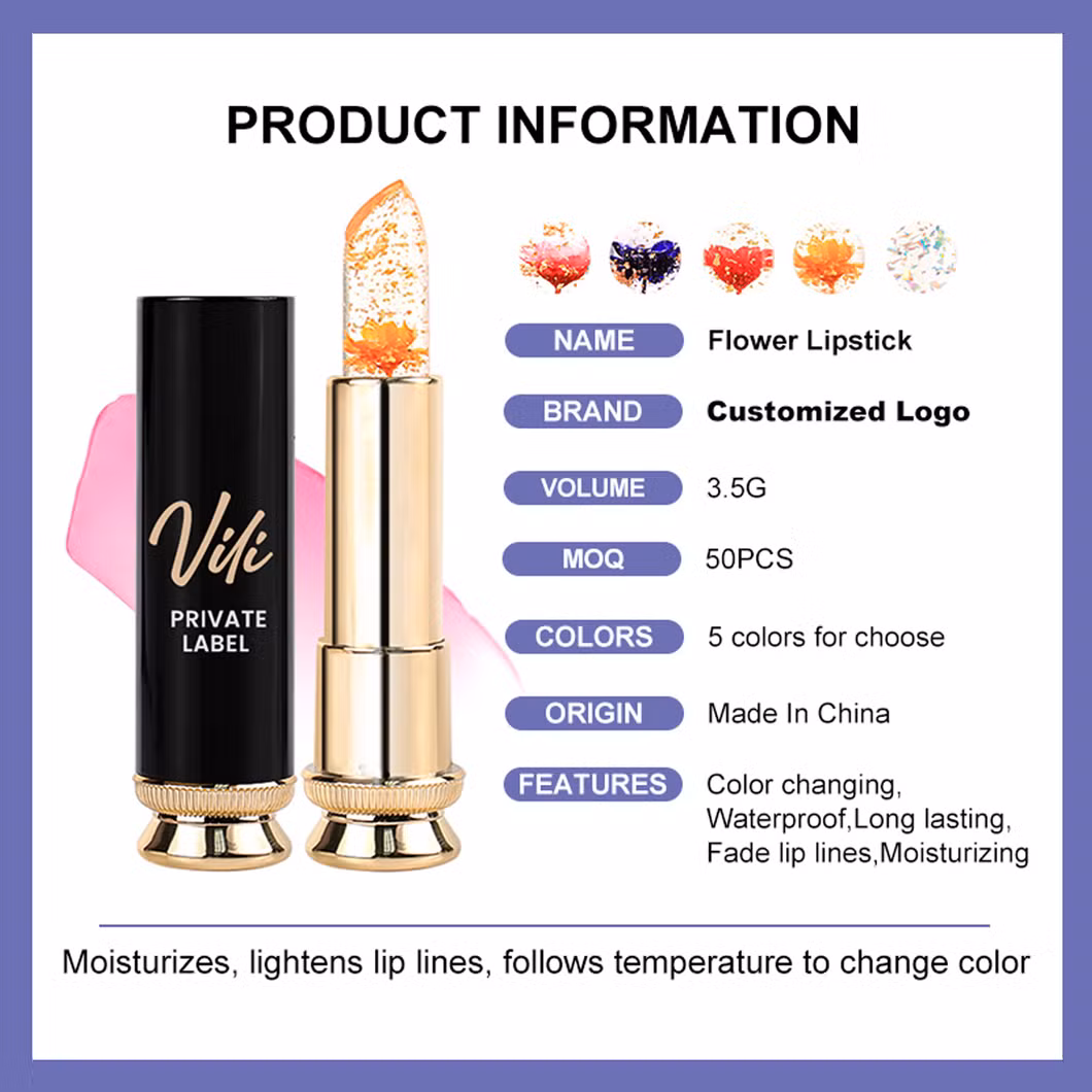 10%off Transparent Herbal Moisturizing Petal Lipstick for Cosmetic