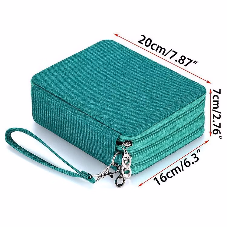 Spacious Purple Canvas Pencil Case for Gel Pens