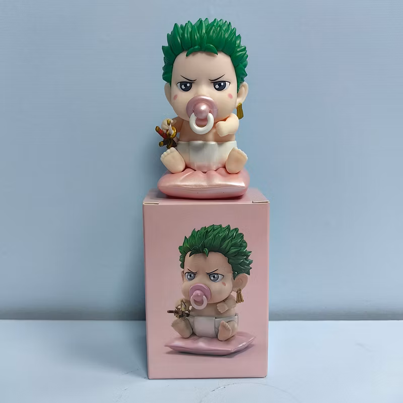 One Piece Anime Figure Gk Cute Doll Pacifier Baby Zoro Car Gift Model Decoration Wholesale Cartoon-Character