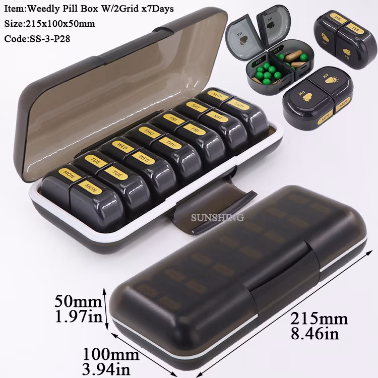 Sunshing Drug Pill Case 2-Times-a-Day Pill Box Medicine Planner