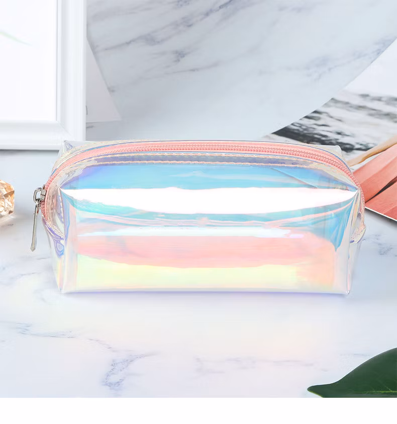 Cool Laser Transparent Fresh Artist Storage Bag Round Shape Pencil Bag