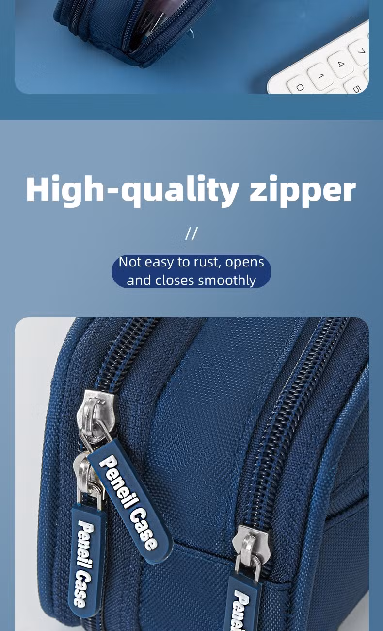 Oxford Cloth Large Capacity Double Layer Multifunctional Student Simple Pencil Case