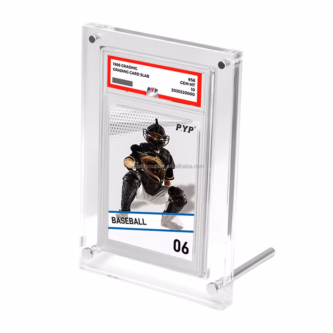 Gallery Display Psa Graded Trading Card Frame Stand Acrylic Case Black