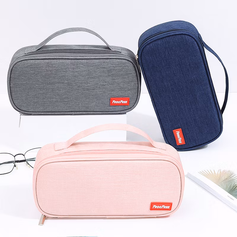 Custom Large Capacity Oxford Cloth Pencil Case Double Zipper Design Double-Layer Primary Secondary Pen Pencil Bag Pouch Case