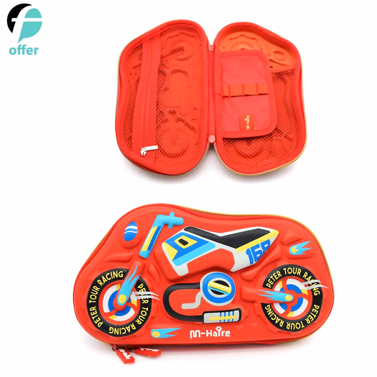Cartoon EVA Pen Pouch Stationery Case Anti-Shock Large Capacity Multi-Compartment