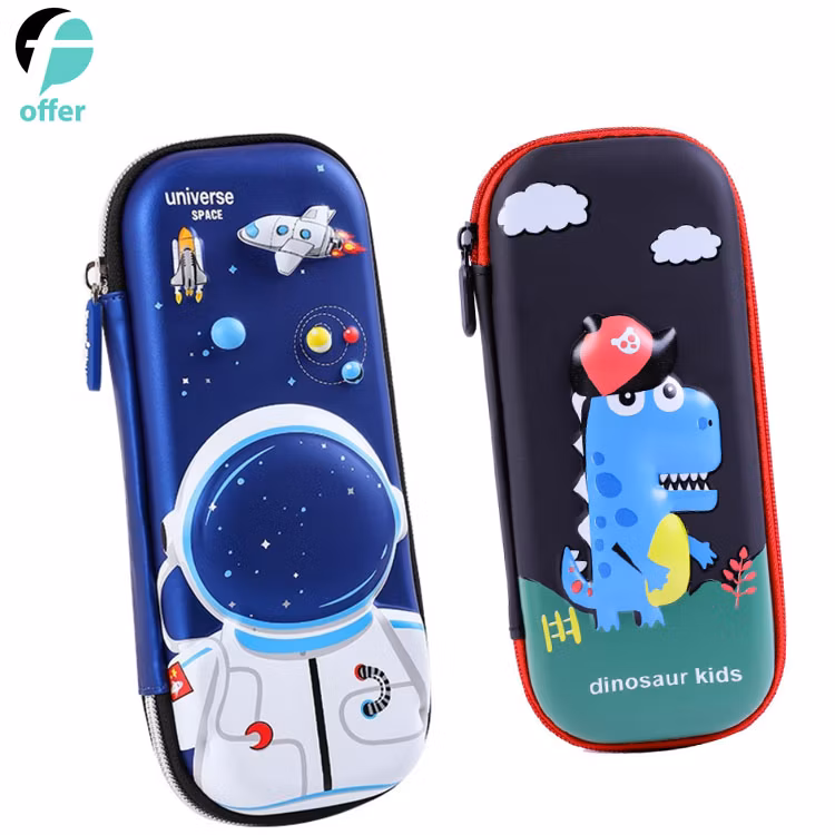 Cartoon EVA Pen Pouch Stationery Case Anti-Shock Large Capacity Multi-Compartment