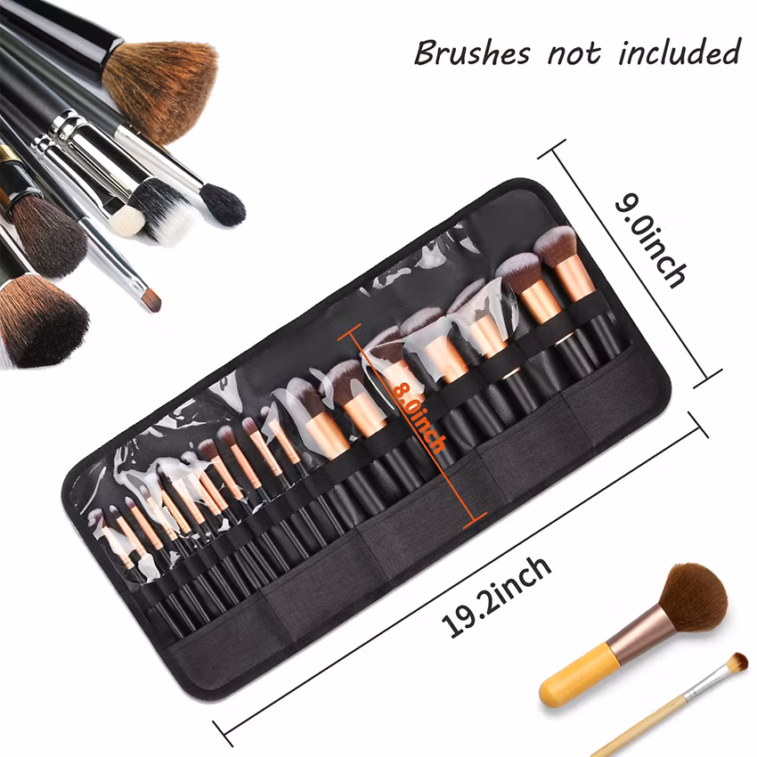 Makeup Brush Holder, Makeup Brush Organizer, Travel Makeup Brushes Bag Cosmetic Bags Pouch for Women Brushes Artist Pencil Cosmetic Bag
