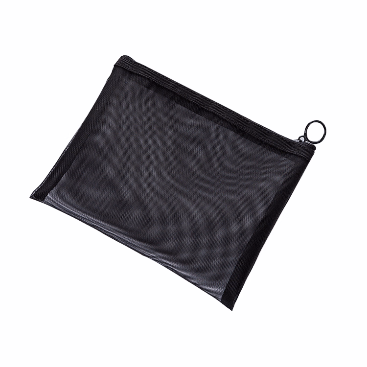 Black Mesh Makeup Cosmetic Bags Pencil Case Pouch Headset Bag