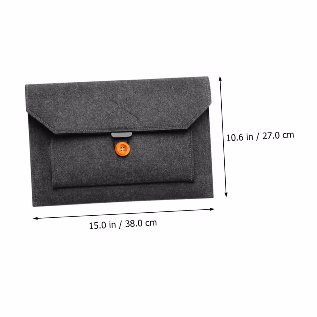 Portable USB Cable Jounal Notebook Envelope Clutch Button Felt Computer Case