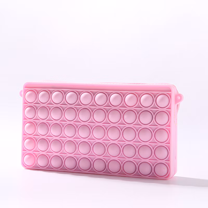 New Decompression Poppet Fidget Cosmetic Messenger Bag for Puzzle Bubble Silicone Pen Case Pops up Fidget Popper Pencil Case Shoulder Bags
