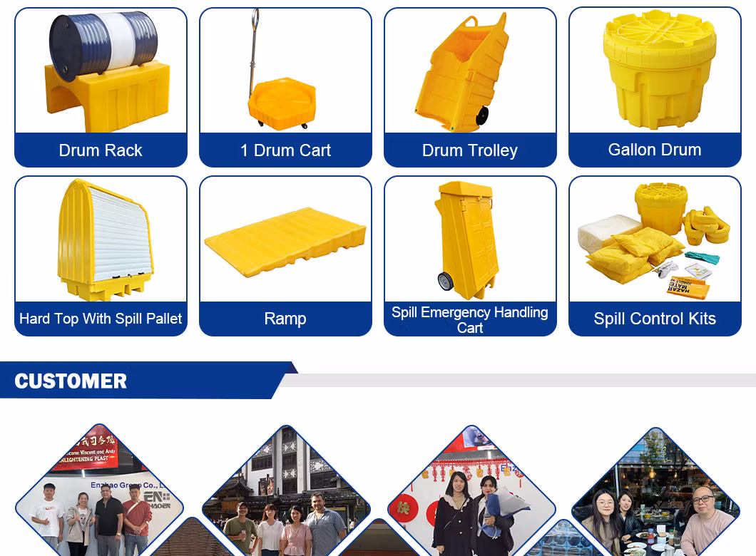 IBC Use 2.5ton Large Capacity Leakage-Proof Platform Containment Acid Chemical Storage Cabinet Fuel Tank Drum Plastic Double IBC Spill Pallet