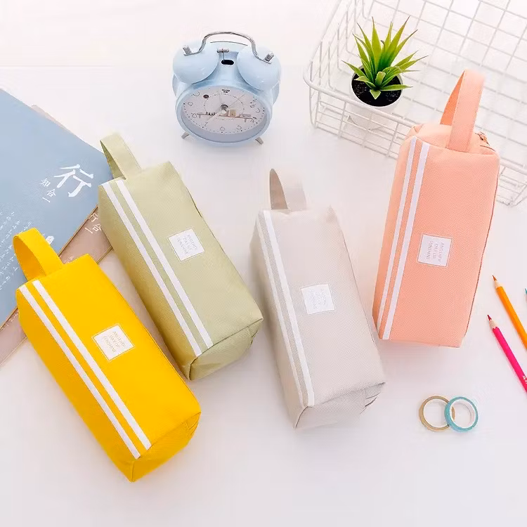 Double-Layer Pencil Case Large Capacity Portable Canvas Pencil Case