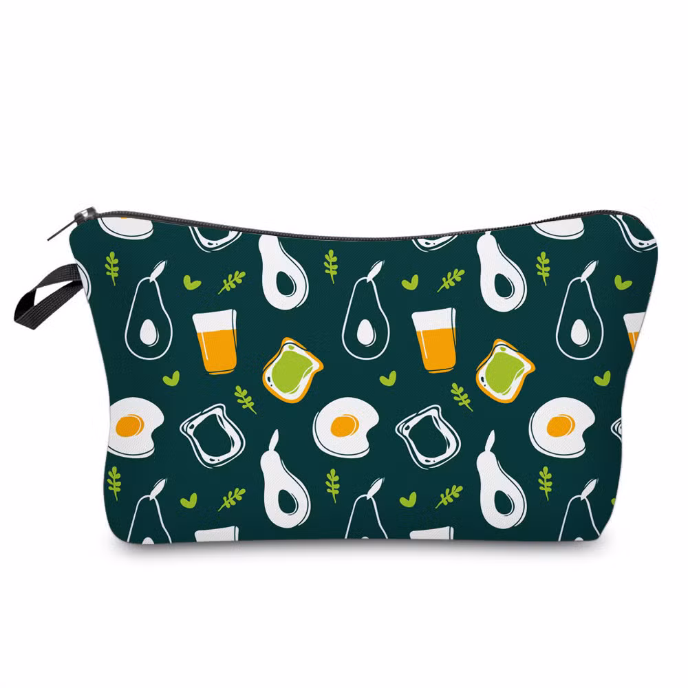 Large Capacity Cartoon Cute Avocado Pencil Pouch Make up Cosmetic Bag for Girls