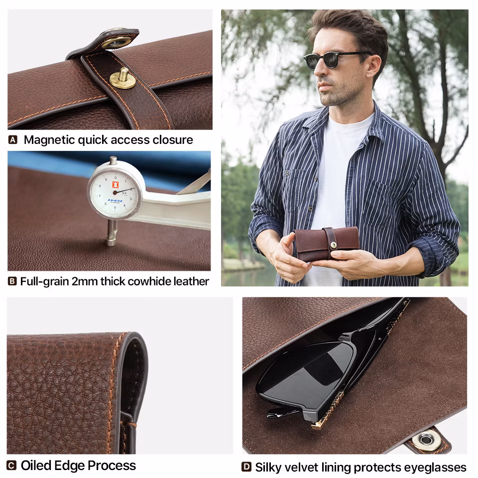 GA145 special logo sports box luxury brand cases customized leather custom unique storage pouch travel high quality whole sale sunglasses case