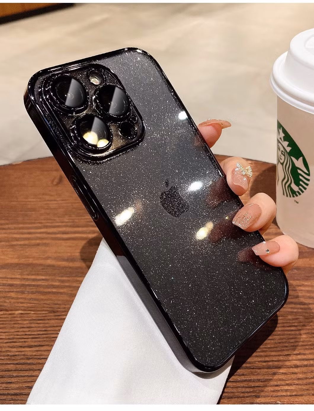 OEM New Luxury Anti Dust Glitter Transparent CD Pattern Electroplating Mobile Phone Case for iPhone 15 16 Lens Protection Cover for iPhone 11 12 13 14 PRO Max